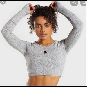 Gymshark fleur texture long sleeve crop